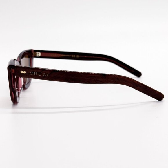 NEW GG1521S 003 GUCCI WOMEN CAT EYE BROWN RED SUNGLASSES GUCCI